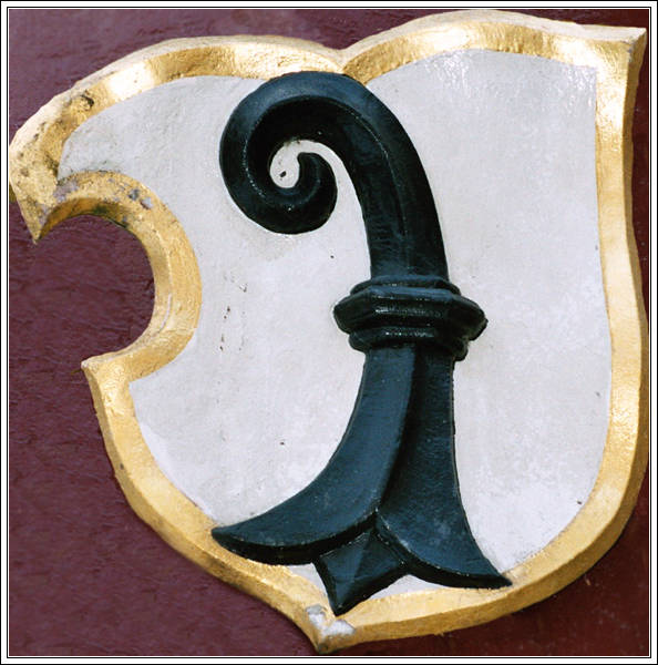 Coat of arms,tribute to Bishop past, Basle, Feb. 2005
