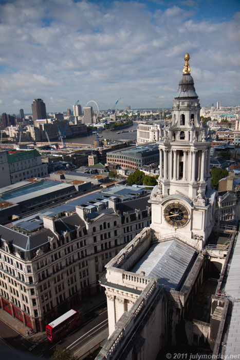 View from St. Paul's Golden Gallery to the London Eye